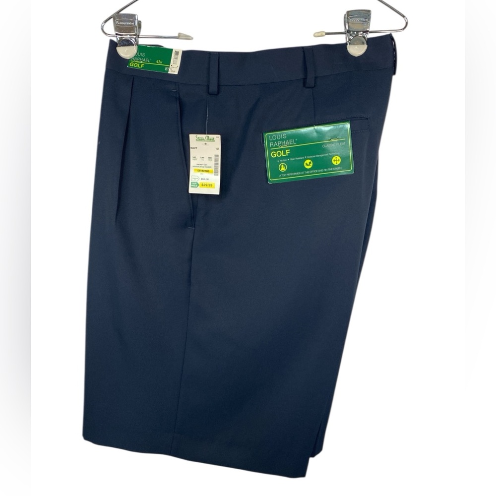 Louis Raphael (NWT) Dark Blue Pleated Golf Shorts Men’s 42W